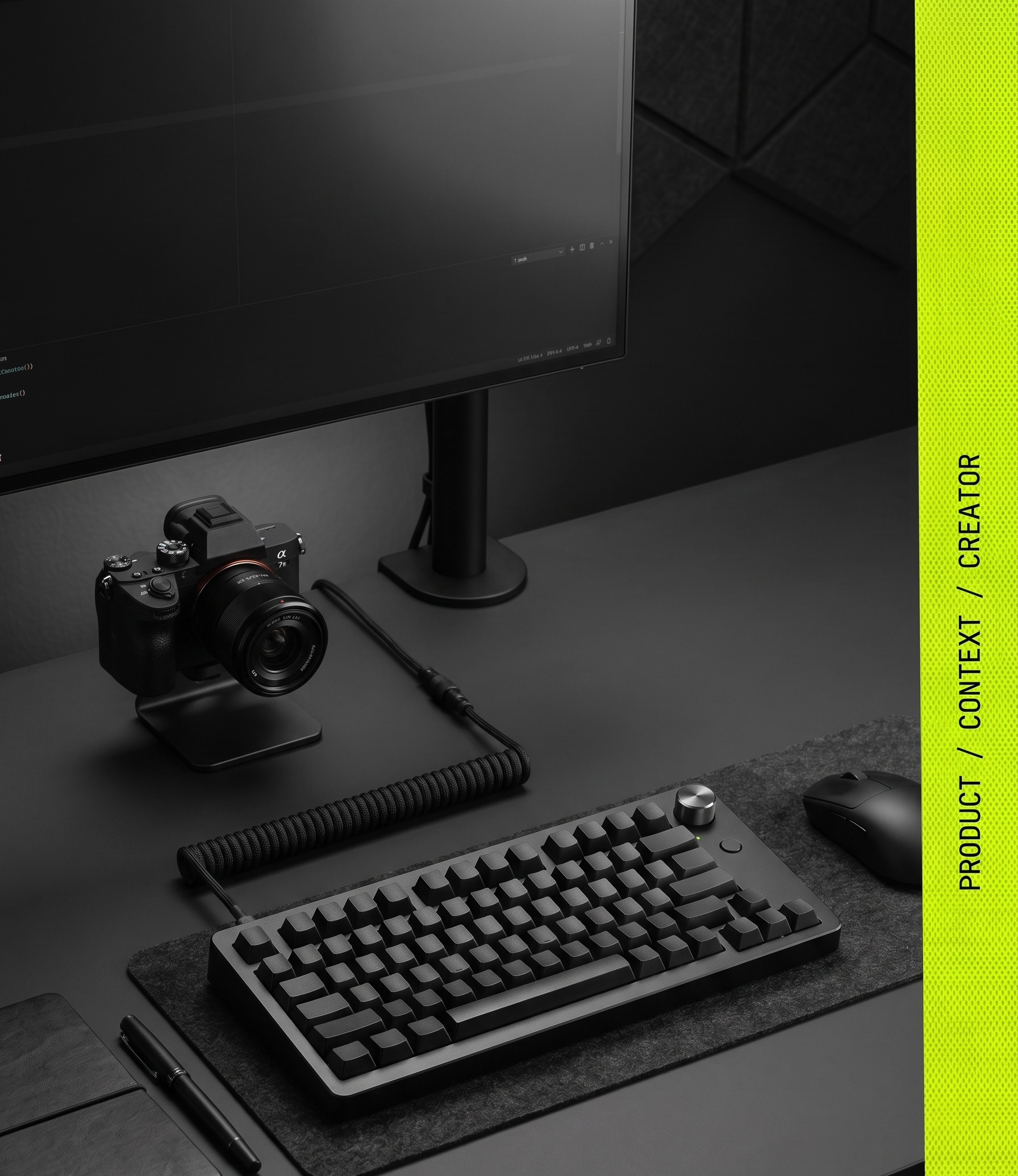 Desk Setup with Camera and Keyboard